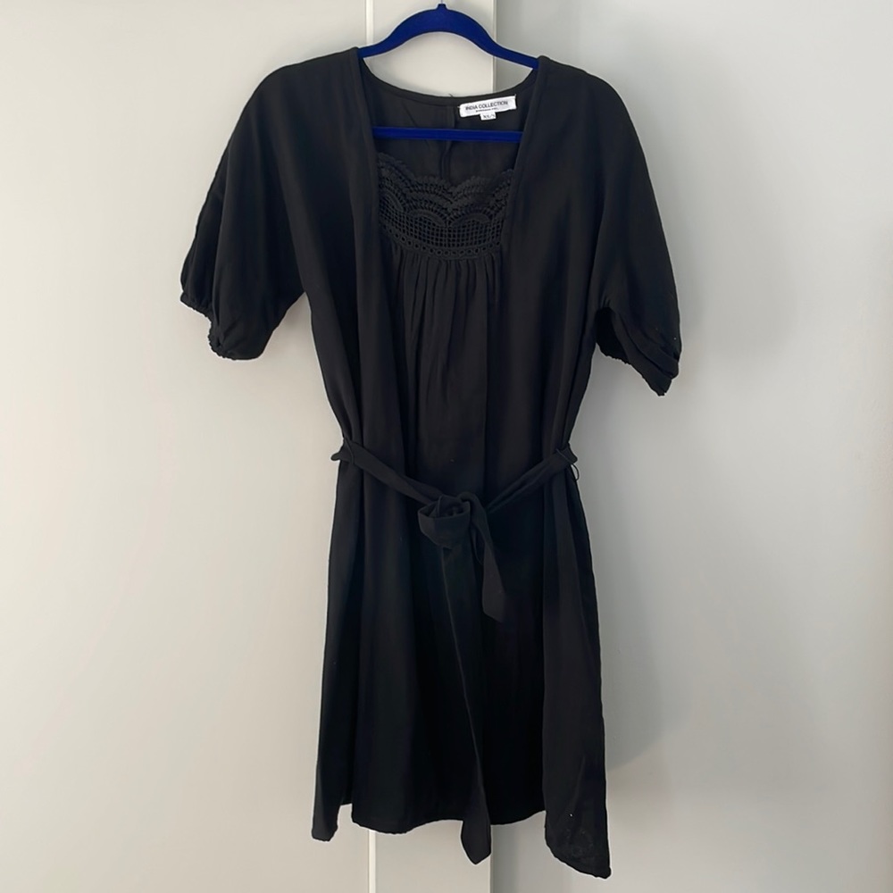 Emerson fry India collection Rosemary black lace inlay dress
